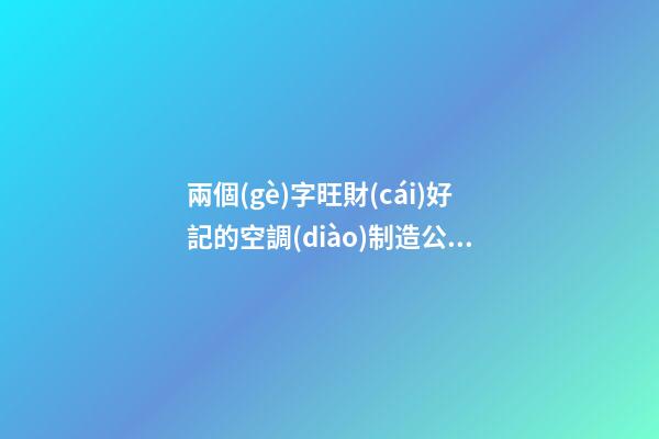 兩個(gè)字旺財(cái)好記的空調(diào)制造公司名字大全 這批合適提倡-第1張-公司起名-玄機(jī)派